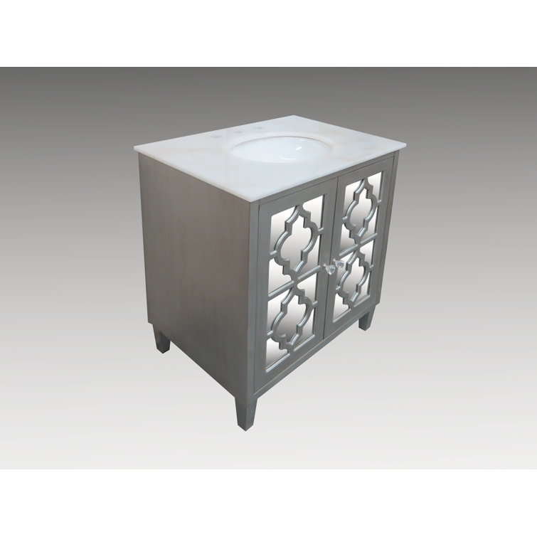 Everly Quinn Chenai 30" Marble Single Bathroom Vanity Set Wayfair.ca